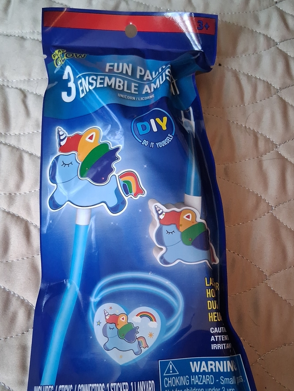 DIY Unicorn Light-Up Straw Toy - Blue